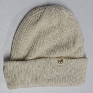 Rustek 100% Organic Cotton Natural Beige Ribbed Beanie Hat Cap Adult One Size 😀